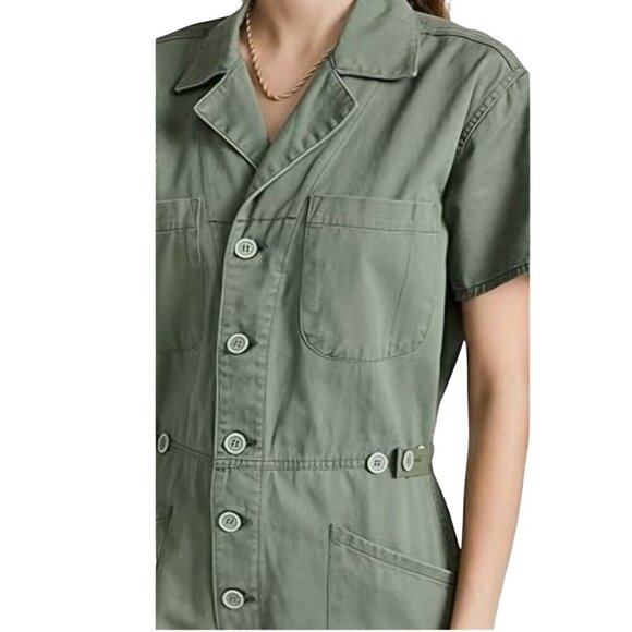 Pistola NWOT Grover Jumpsuit Colonel Green Cotton Snap Button Closure Size M - Picture 8 of 12